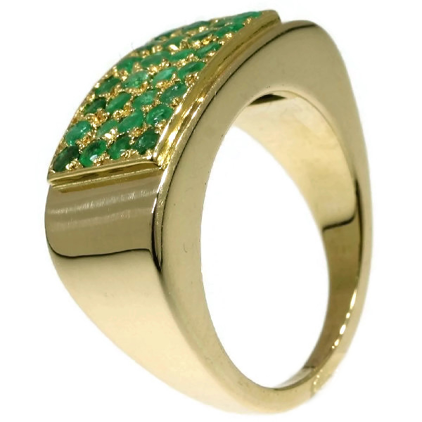 Artist Jewelry Chris Steenbergen gold ring with emeralds